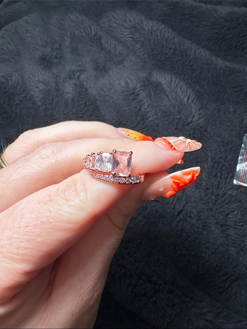 Casual Beauty Rose Gold Morganite Ring - Pink